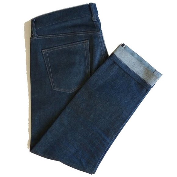 Uniqlo Kaihara Slim Low Straight Leg Jeans 34x31 Japanese Selvedge - Picture 1 of 7